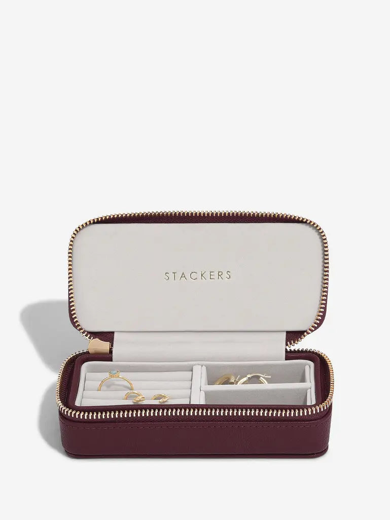 Zipped Travel Jewellery Box - Burgandy