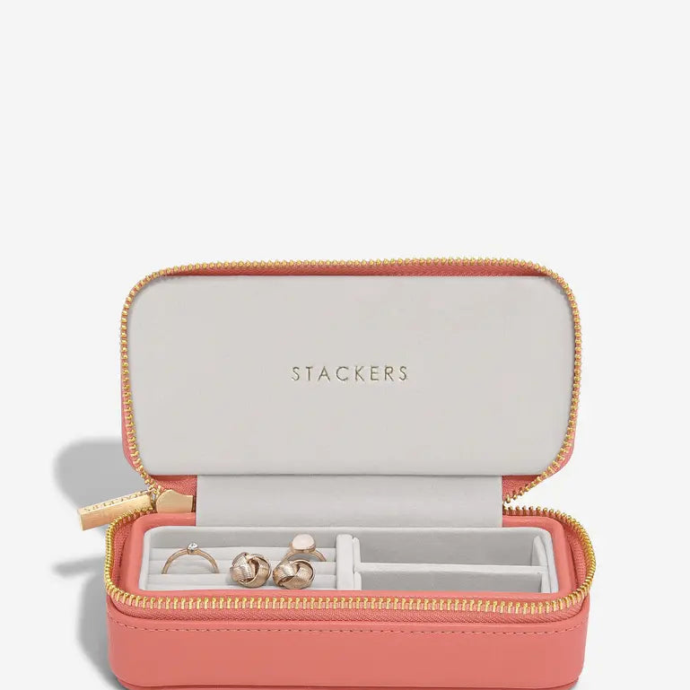 Zipped Travel Jewellery Box - Grapefruit