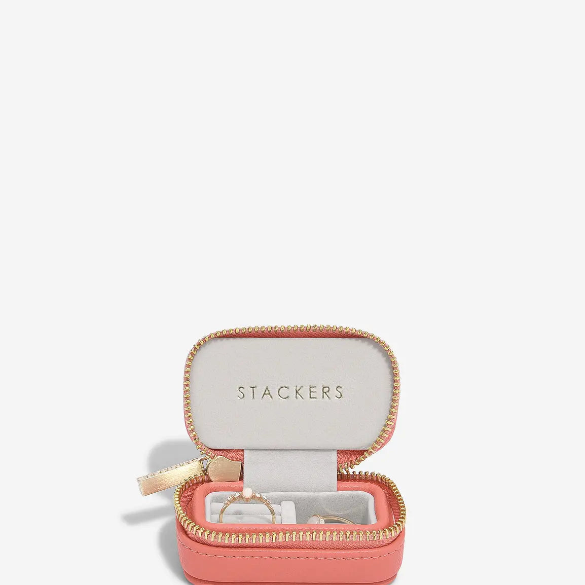 Zipped Travel Jewellery Box -Grapefruit