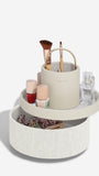 Oatmeal & Linen Rotating Cosmetic Caddy