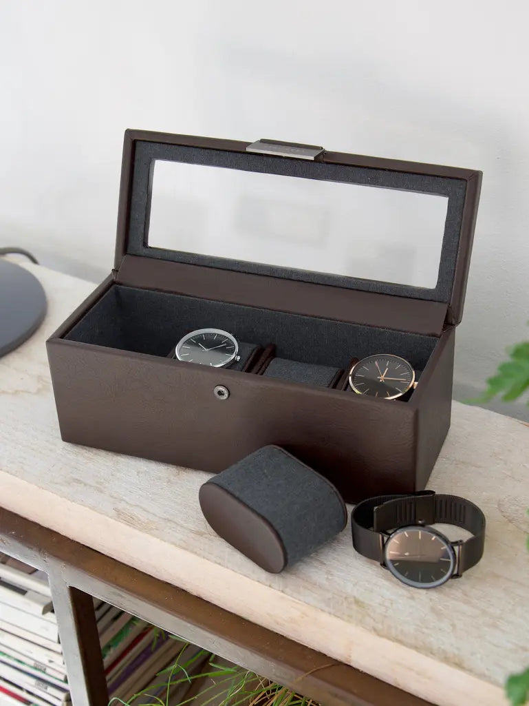 Stackers 4 Piece Watch Box - Brown image 1