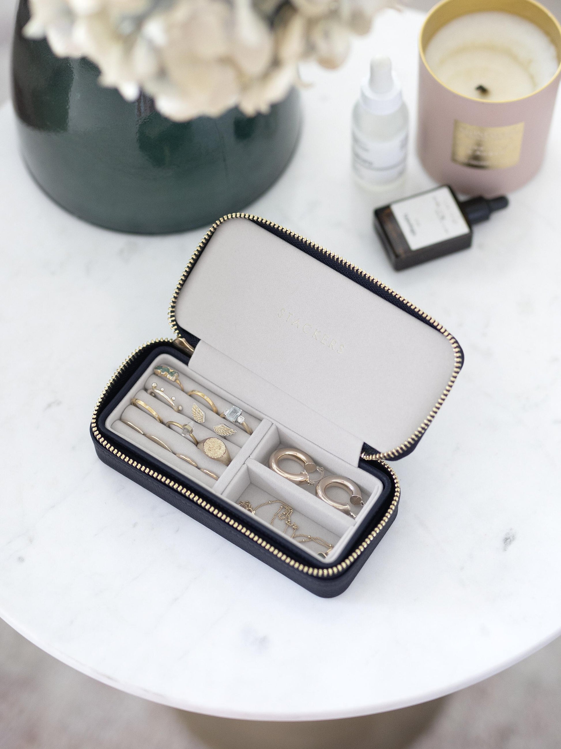 Stackers Zipped Travel Jewellery Box - Navy Blue image 1