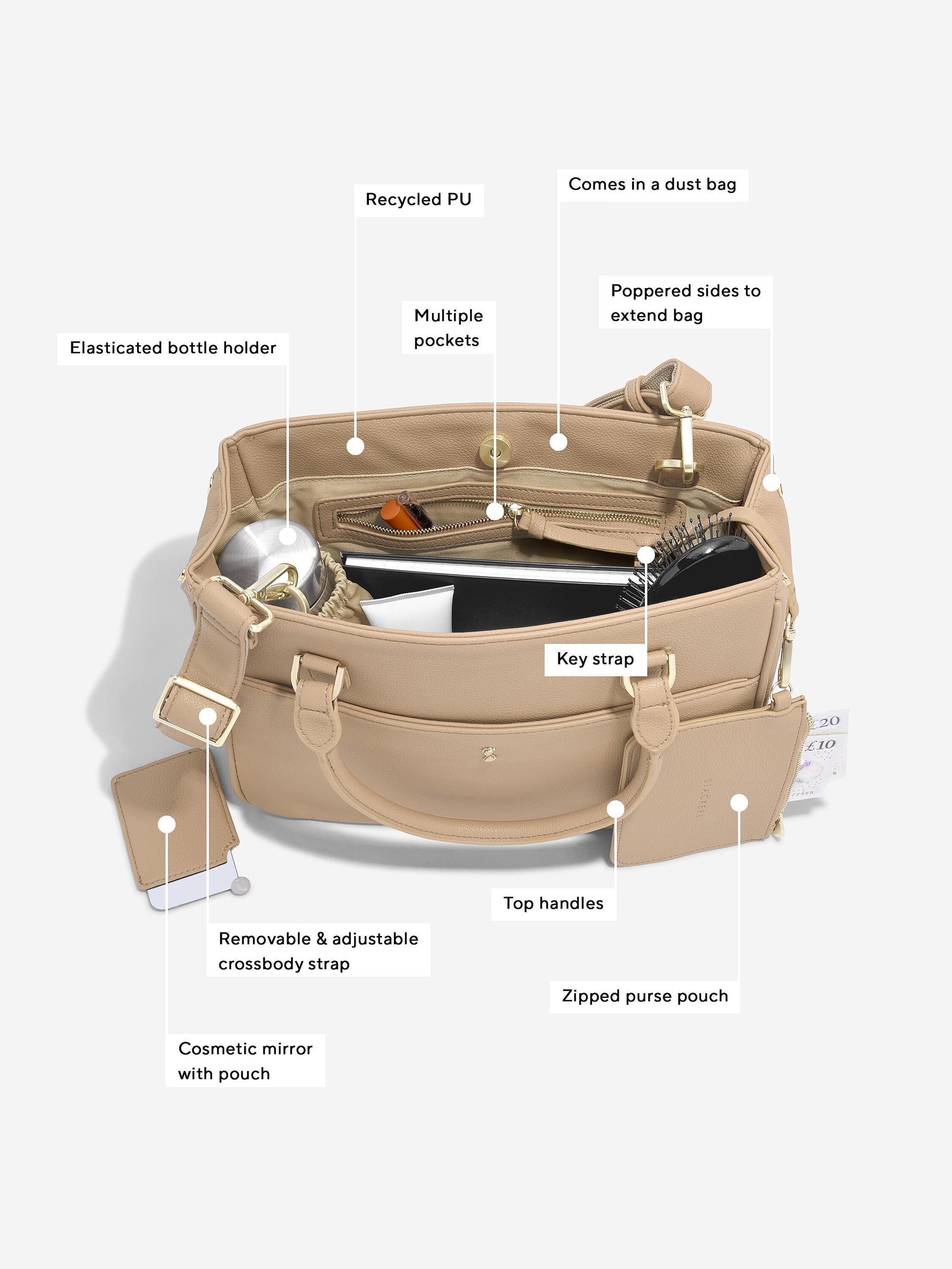 Stackers Small Handbag - Camel image 1