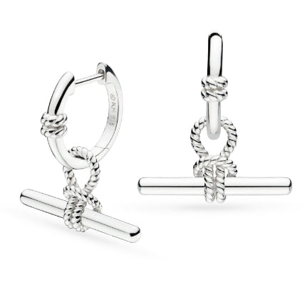 Kit Heath Marina Rope Knot T-Bar Hoop Earrings image 0