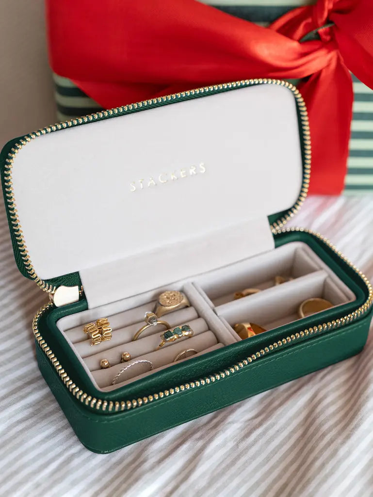 Stackers Zipped Travel Jewellery Box - Forest Green image 1