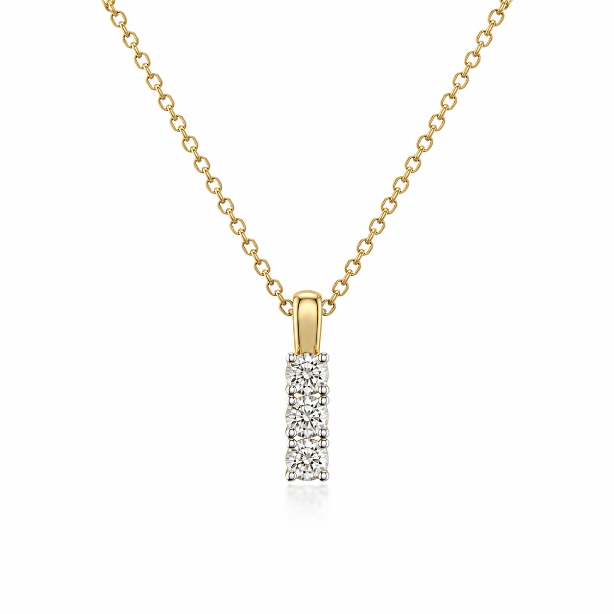 18kt Diamond Bar Pendant
