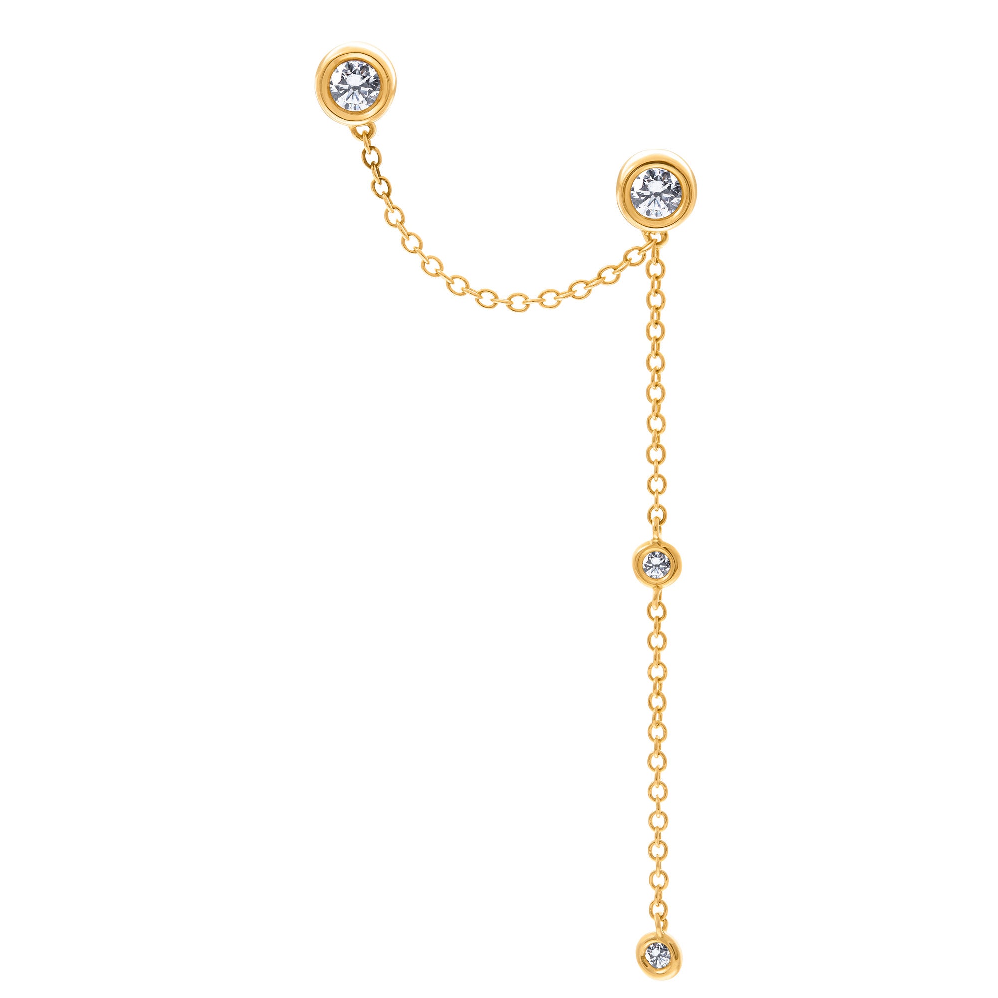 Quartermaine SGER3 18kt Gold & Diamond Signature Double Piercing Earring 1105056 image 0