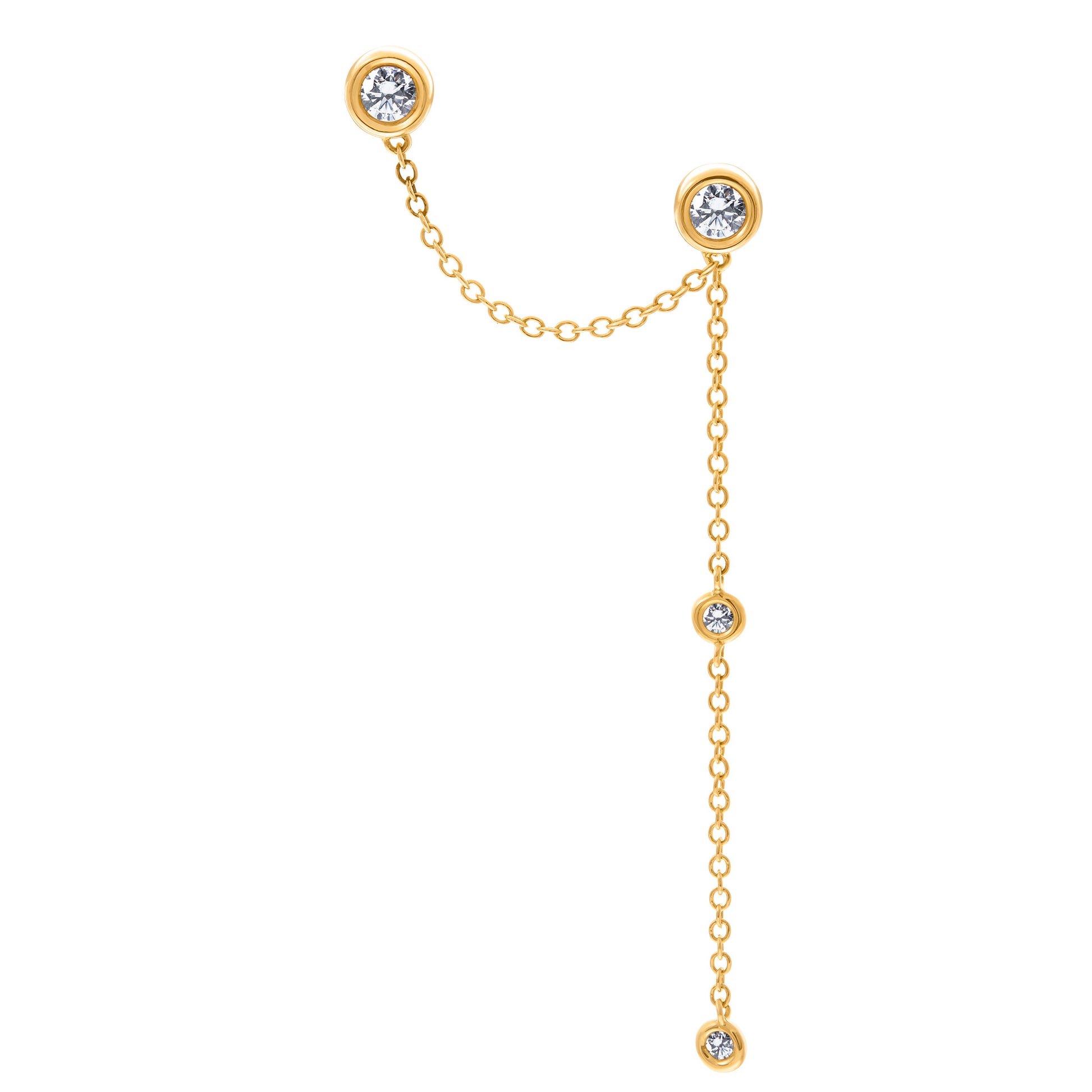 Quartermaine SGER3 18kt Gold & Diamond Signature Double Piercing Earring 1105056 image 0
