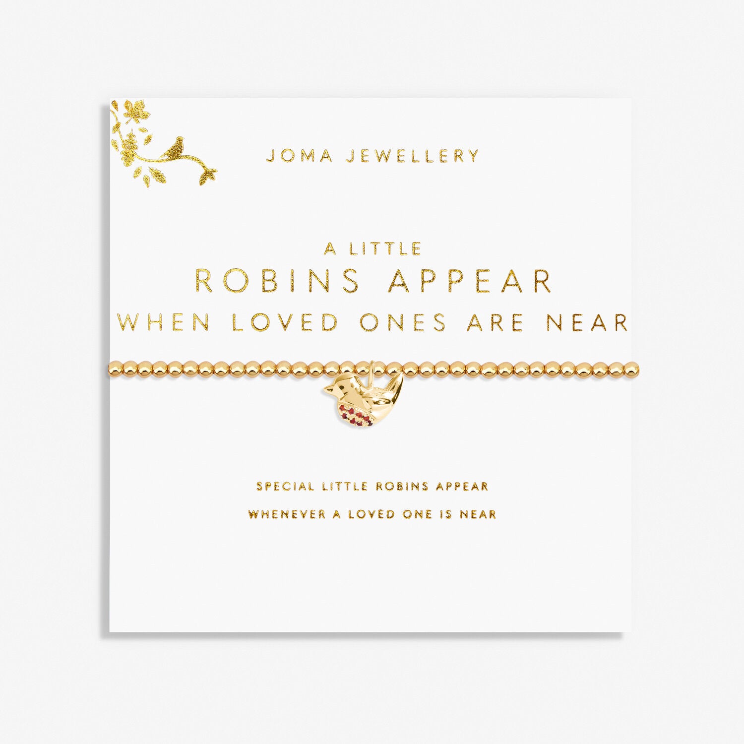 A Little 'Robins Appear When Loved Ones Are Near' Bracelet In Gold Plating image 0