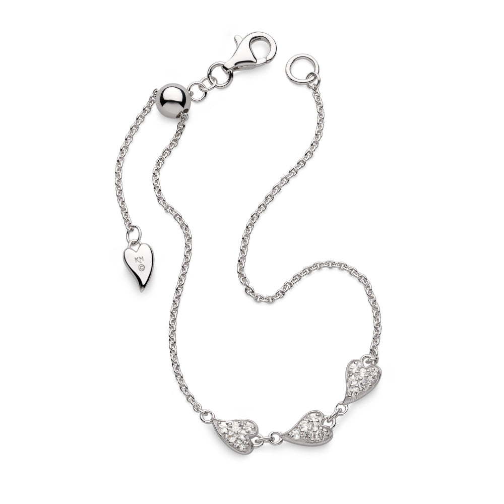 Kit Heath Desire Kiss Precious Pavé Heart Triplet Slider Bracelet image 0