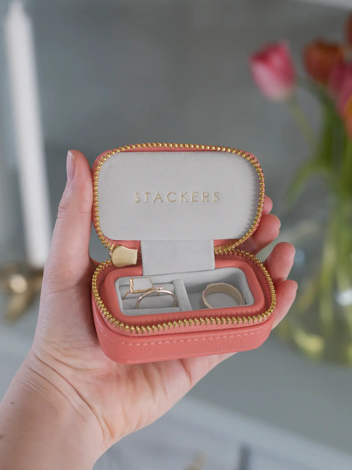 Stackers Zipped Travel Jewellery Box -Grapefruit image 1