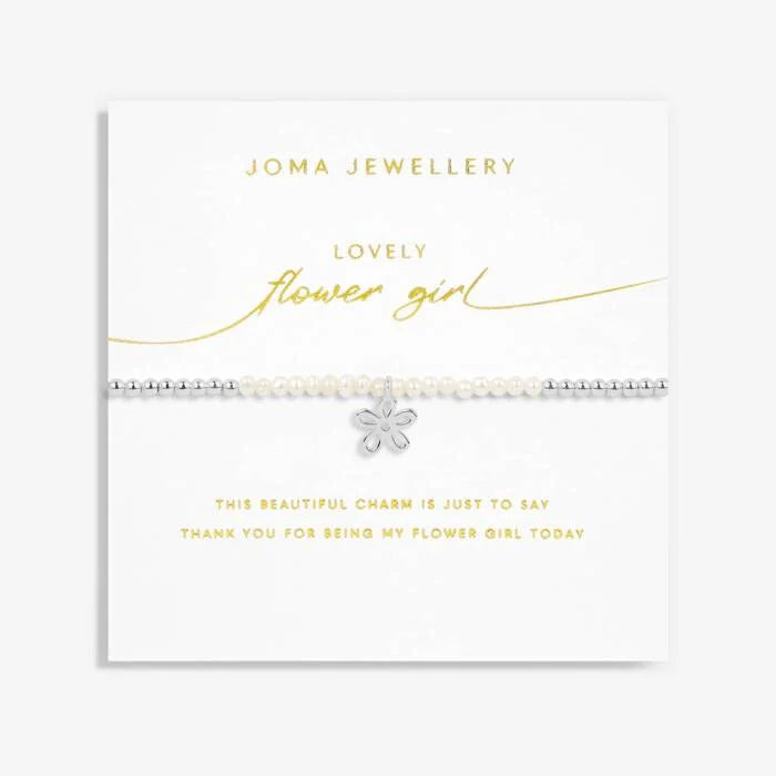 Kids' Bridal Pearl Bracelet 'Lovely Flower Girl' in Silver Plating image 0