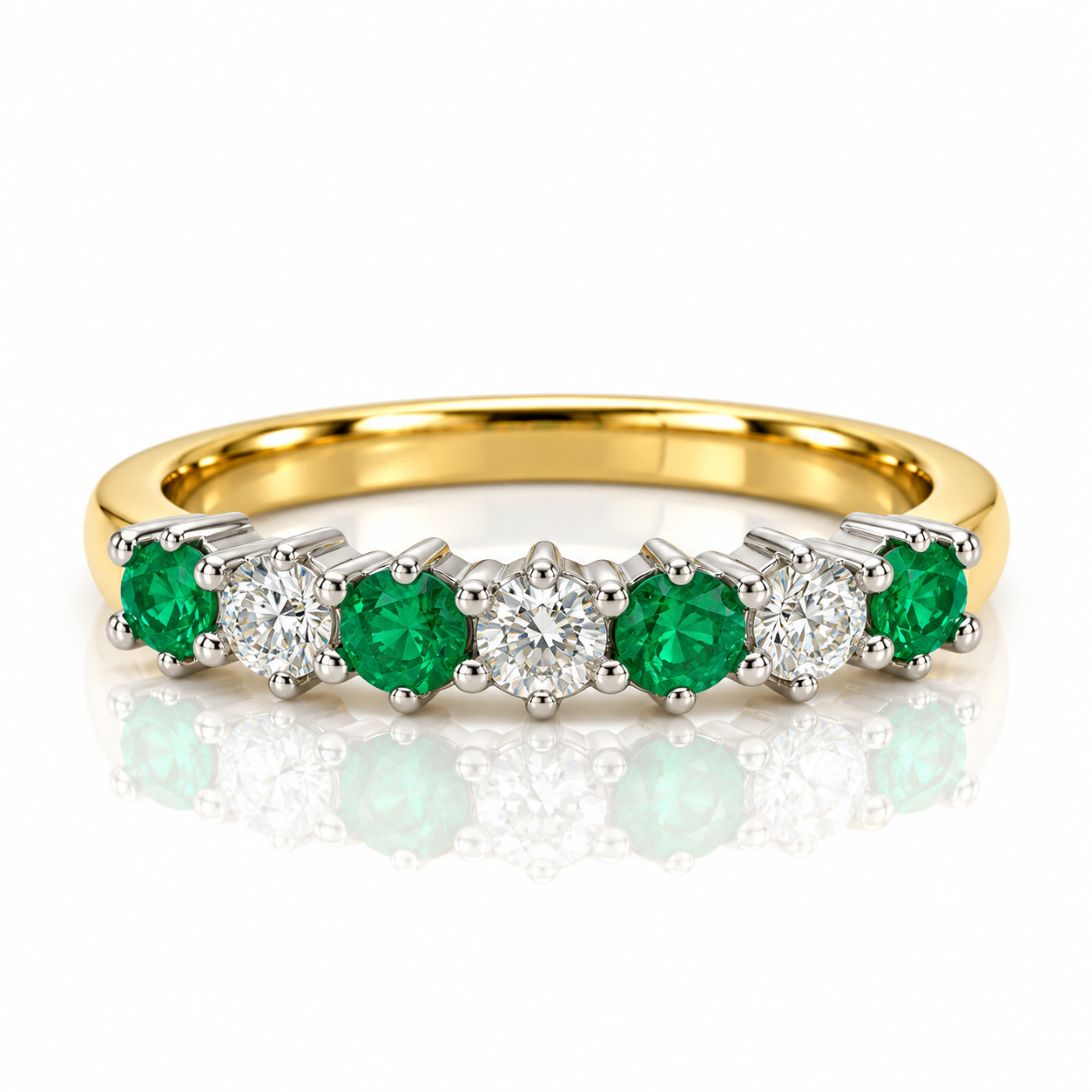 18kt Emerald and Diamond Band