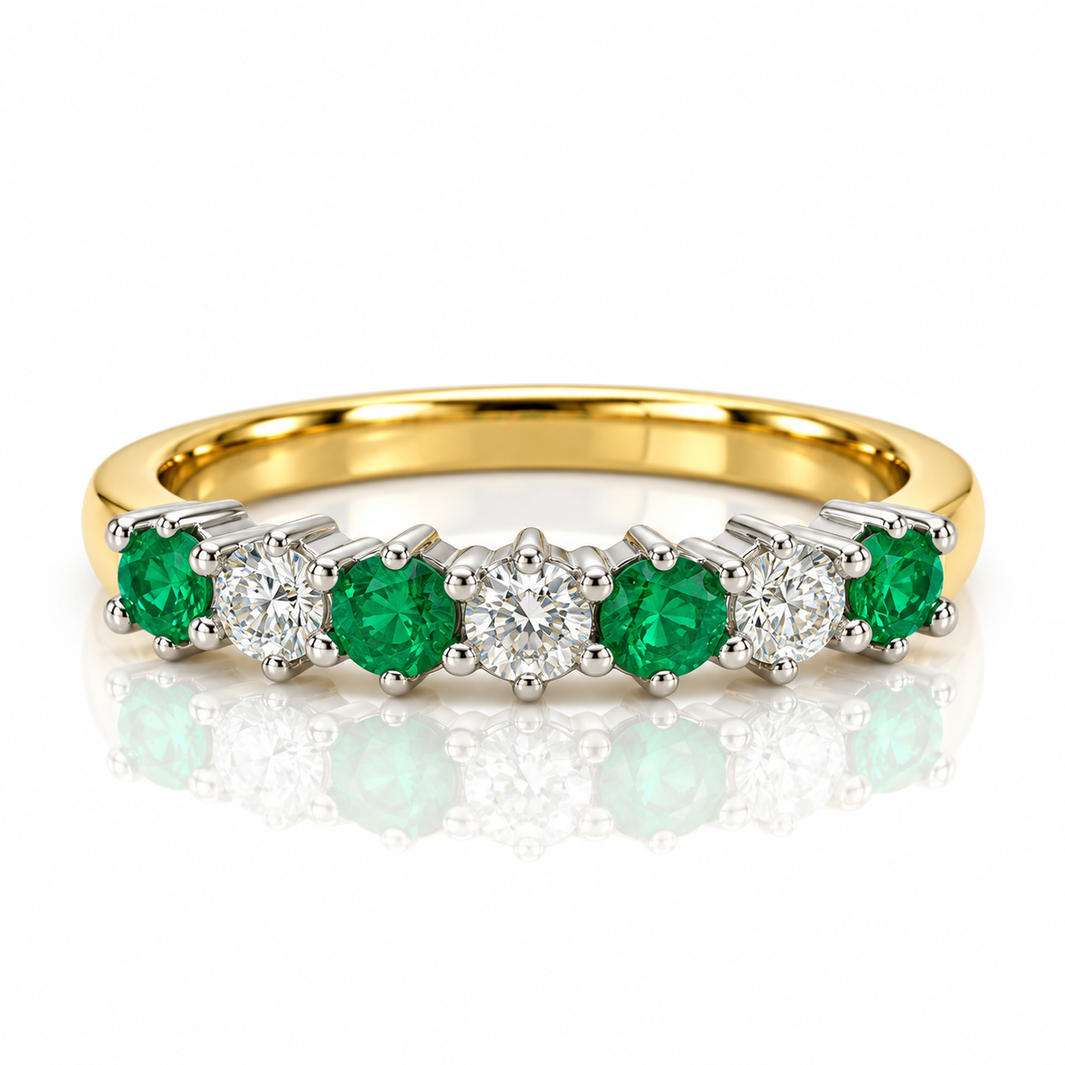 18kt Emerald and Diamond Band