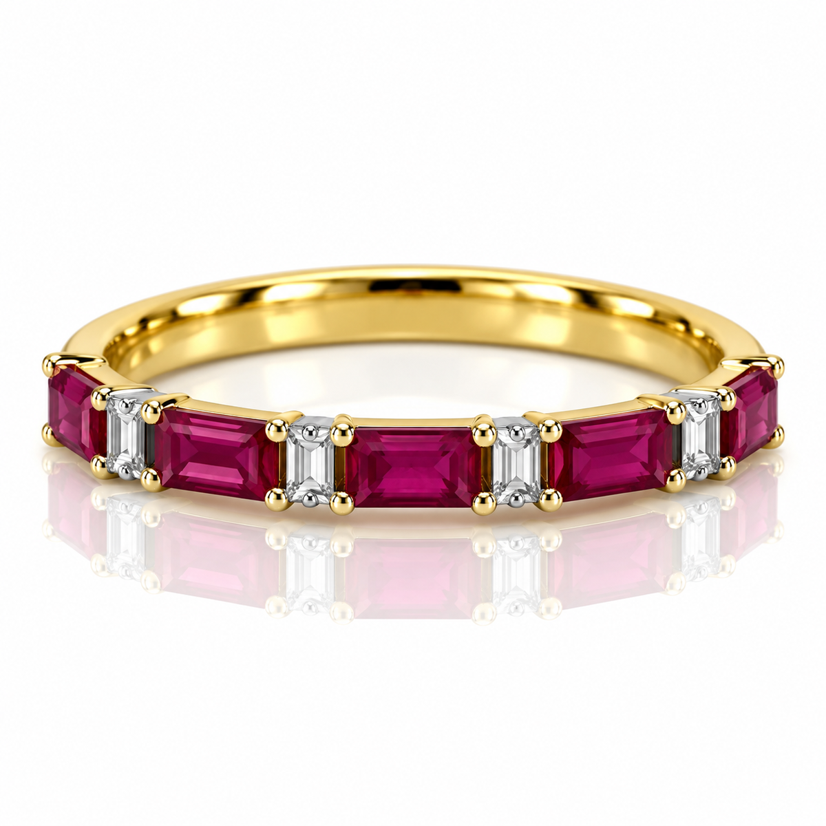 9kt Ruby and Diamond Band