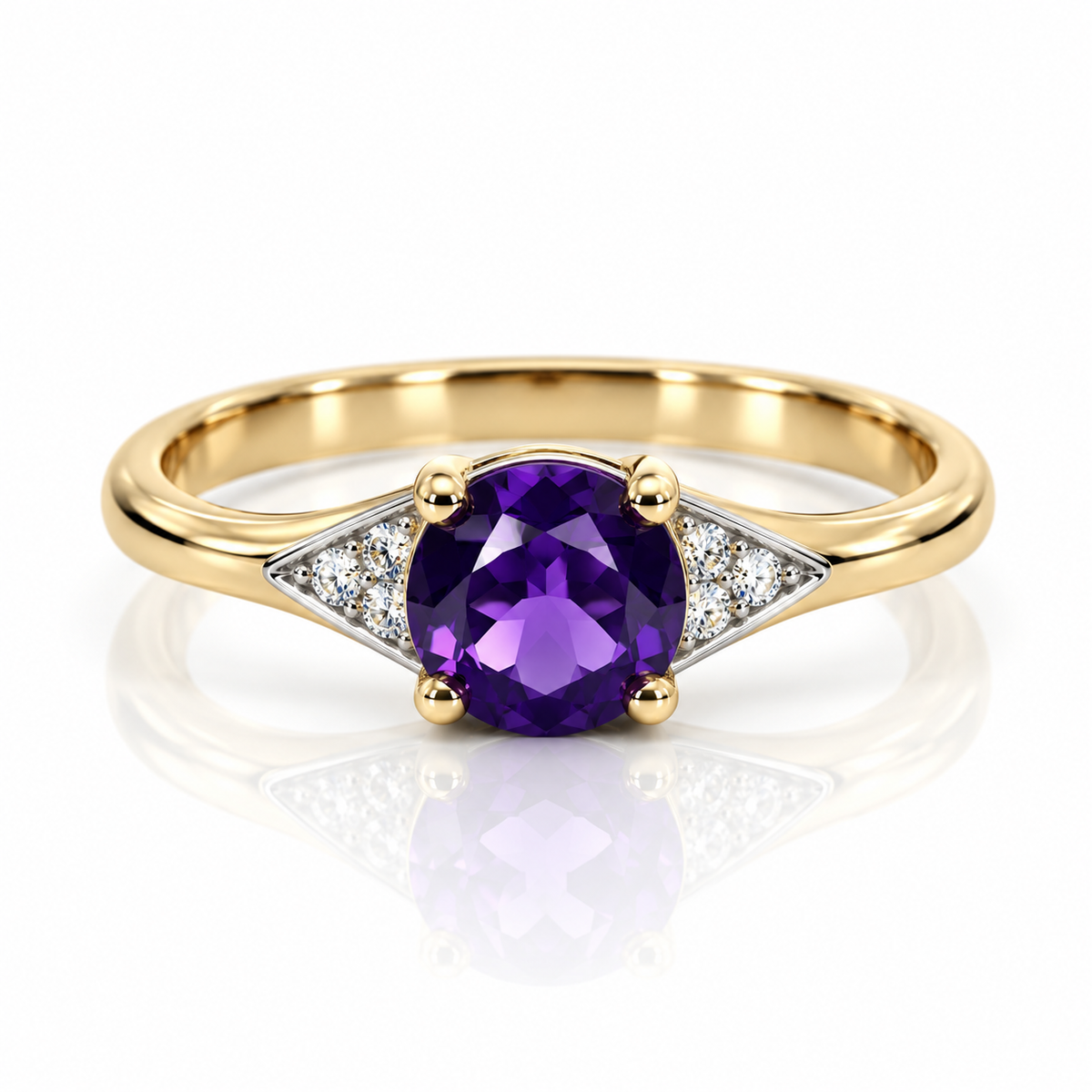 9kt Amethyst and Diamond Ring