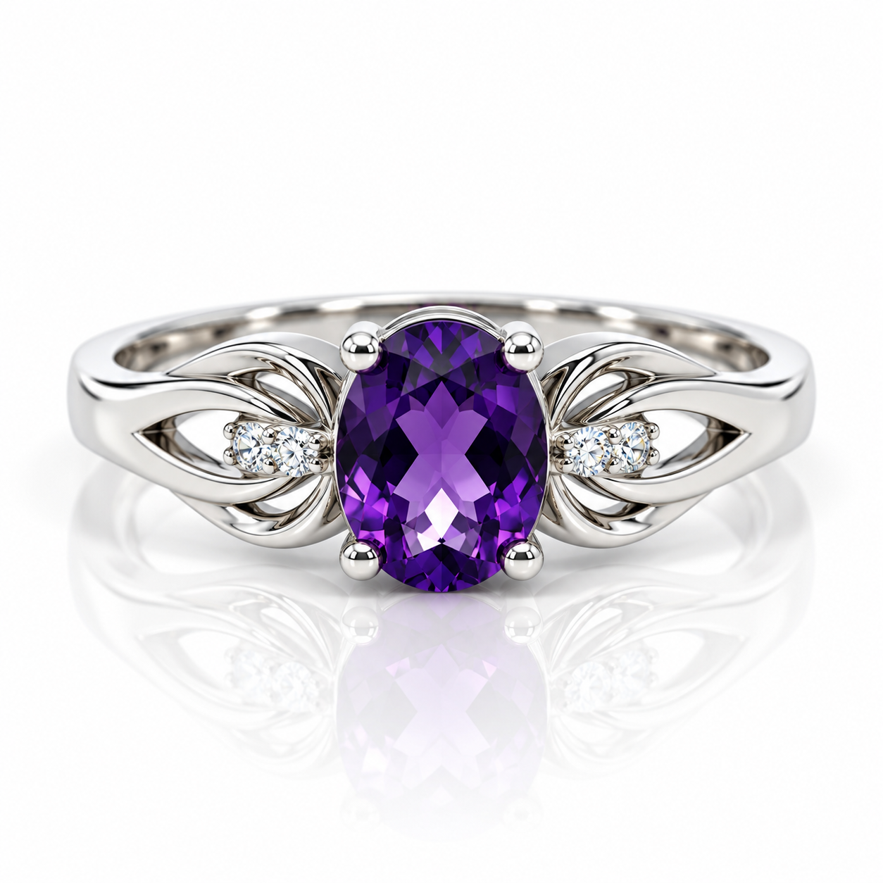 9kt Amethyst and Diamond Ring