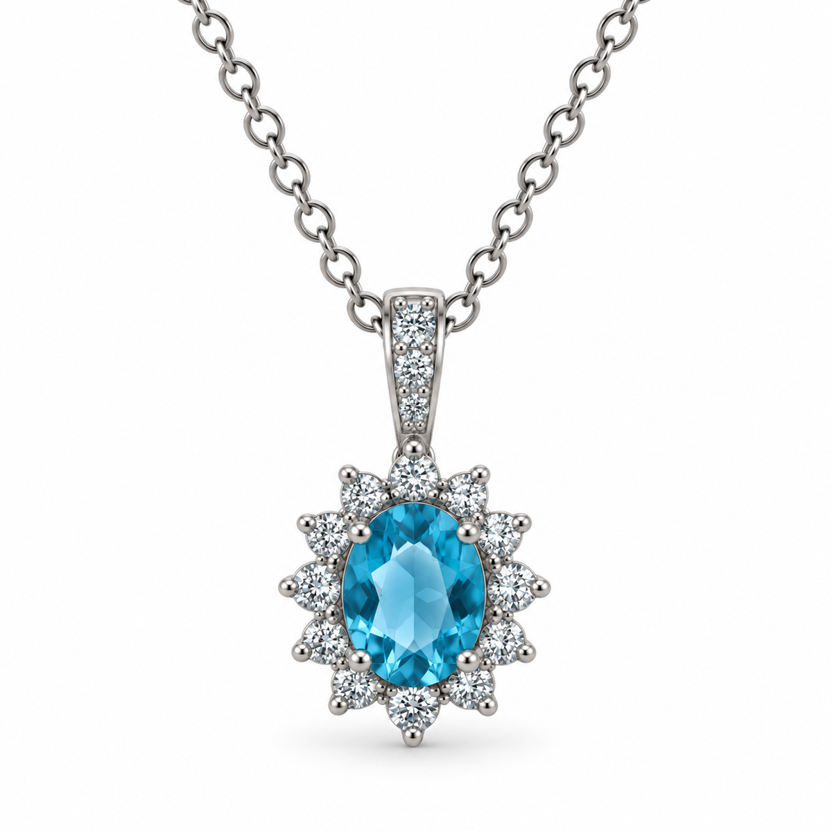 Light Blue CZ Cluster Pendant