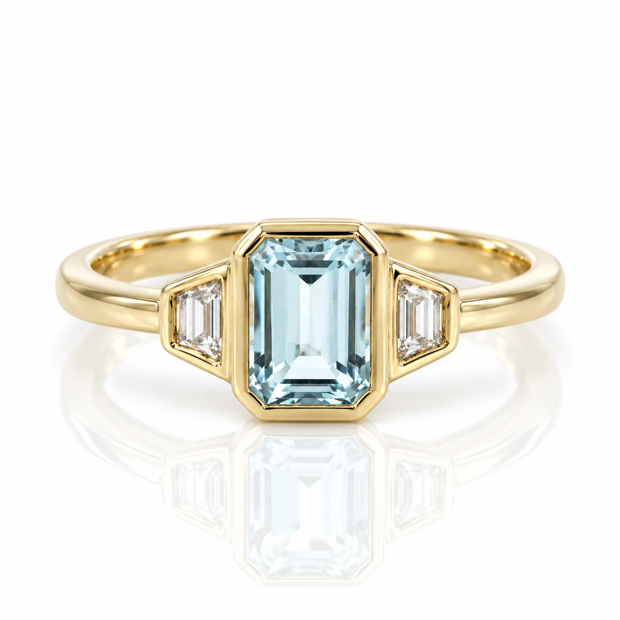 9kt Blue Topaz and Diamond Dress Ring