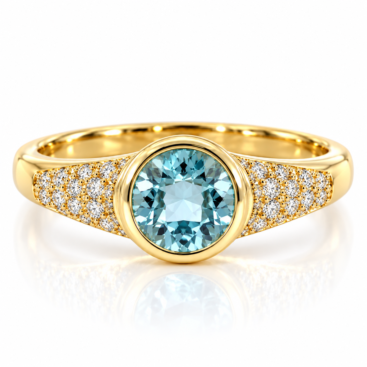 18kt Aquamarine and Diamond Dress Ring