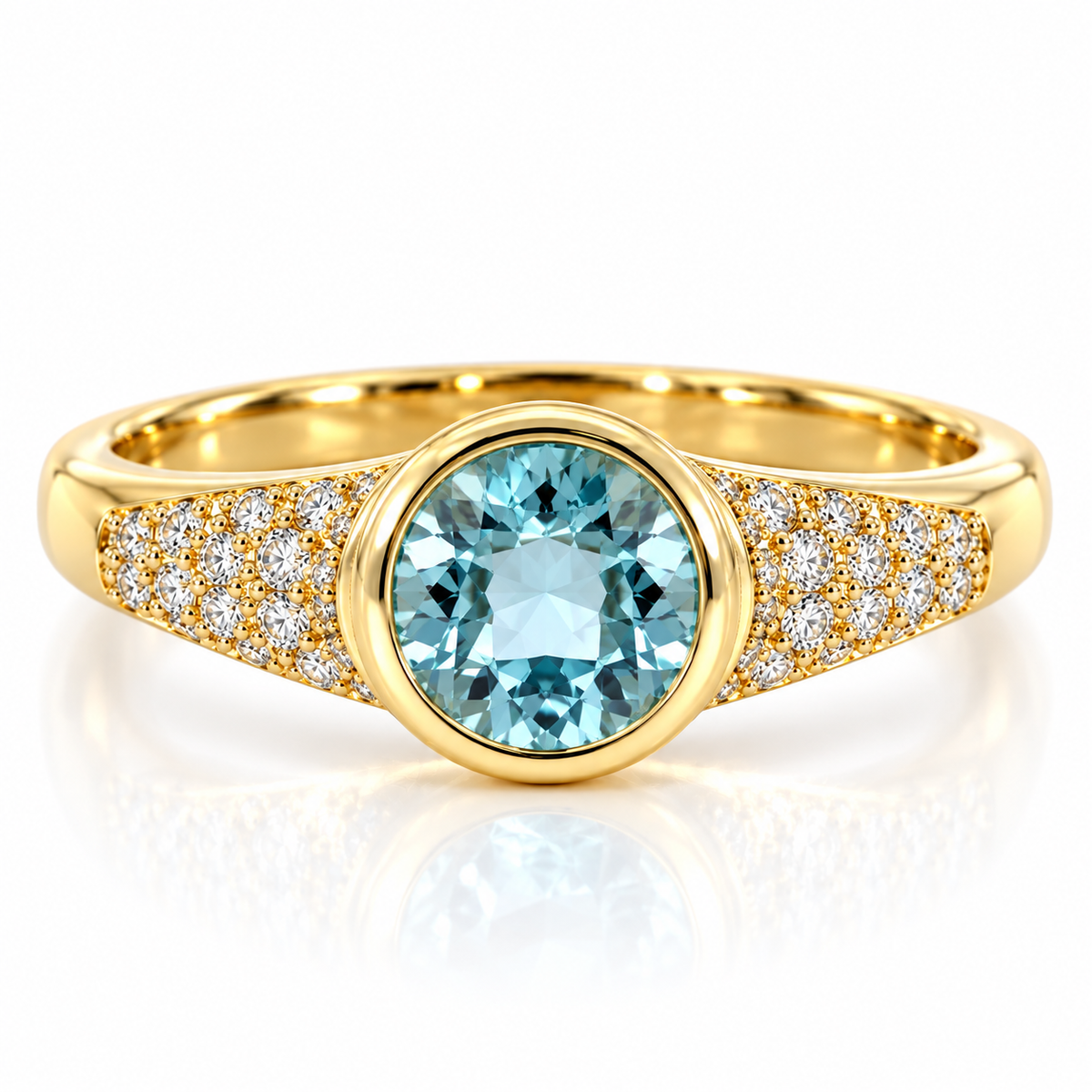18kt Aquamarine and Diamond Dress Ring