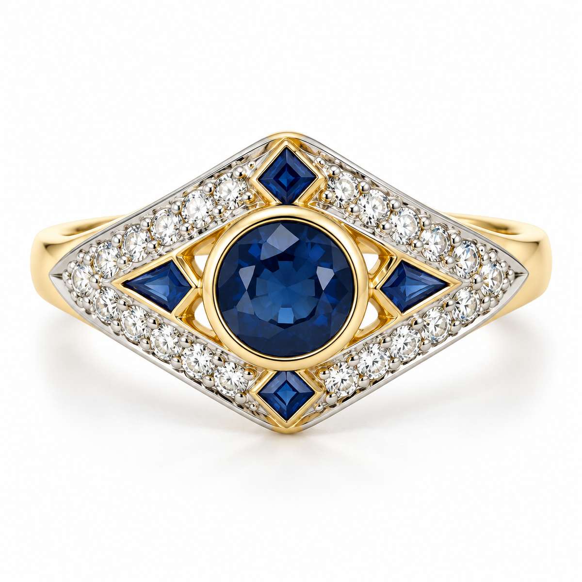 9kt Sapphire and Diamond Art Deco Dress Ring