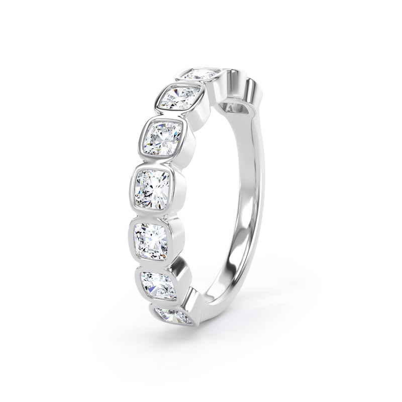 Cushion Cut - Bezel Set Multistone Band