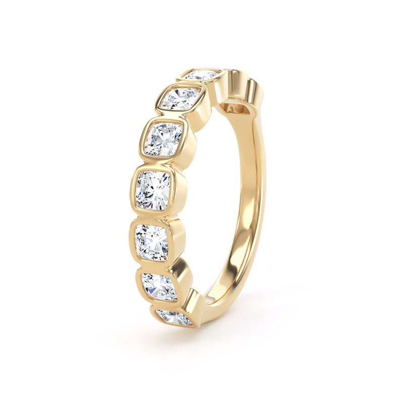 Cushion Cut - Bezel Set Multistone Band