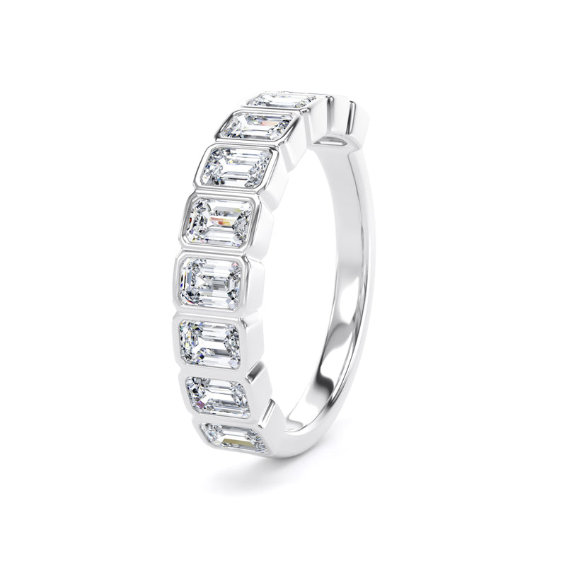 Emerald Cut - Bezel Set Multistone Band