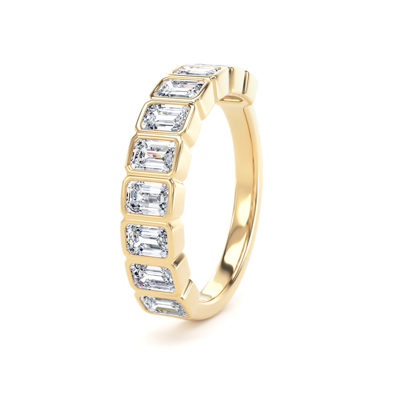 Emerald Cut - Bezel Set Multistone Band