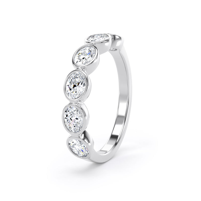 Oval Cut - Bezel Set Multistone Band