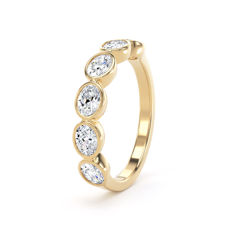 Oval Cut - Bezel Set Multistone Band