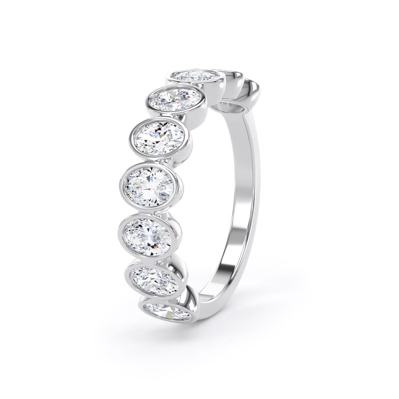 Oval Cut - Bezel Set Multistone Band
