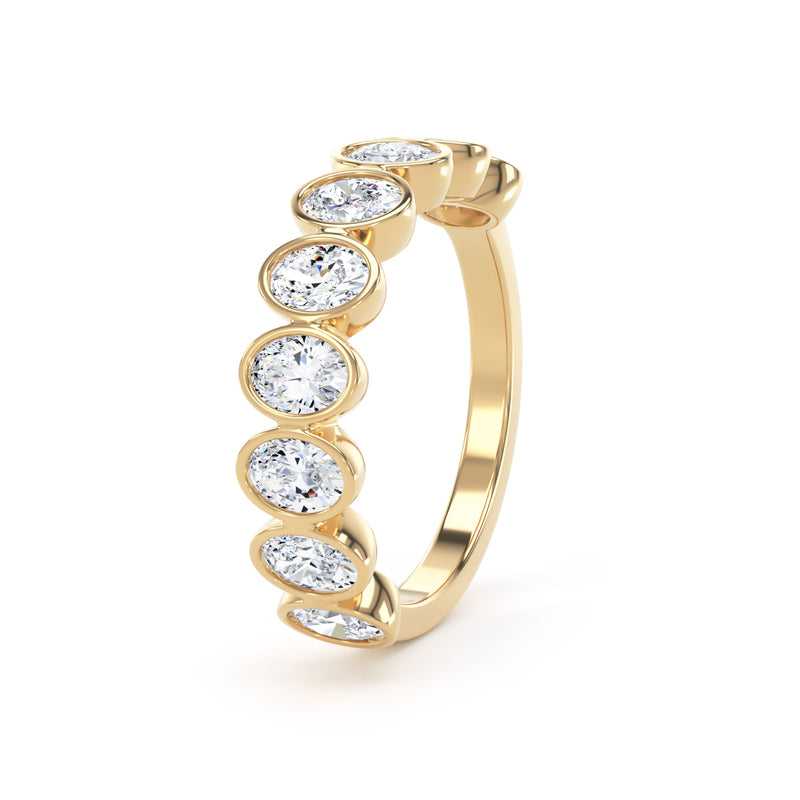 Oval Cut - Bezel Set Multistone Band