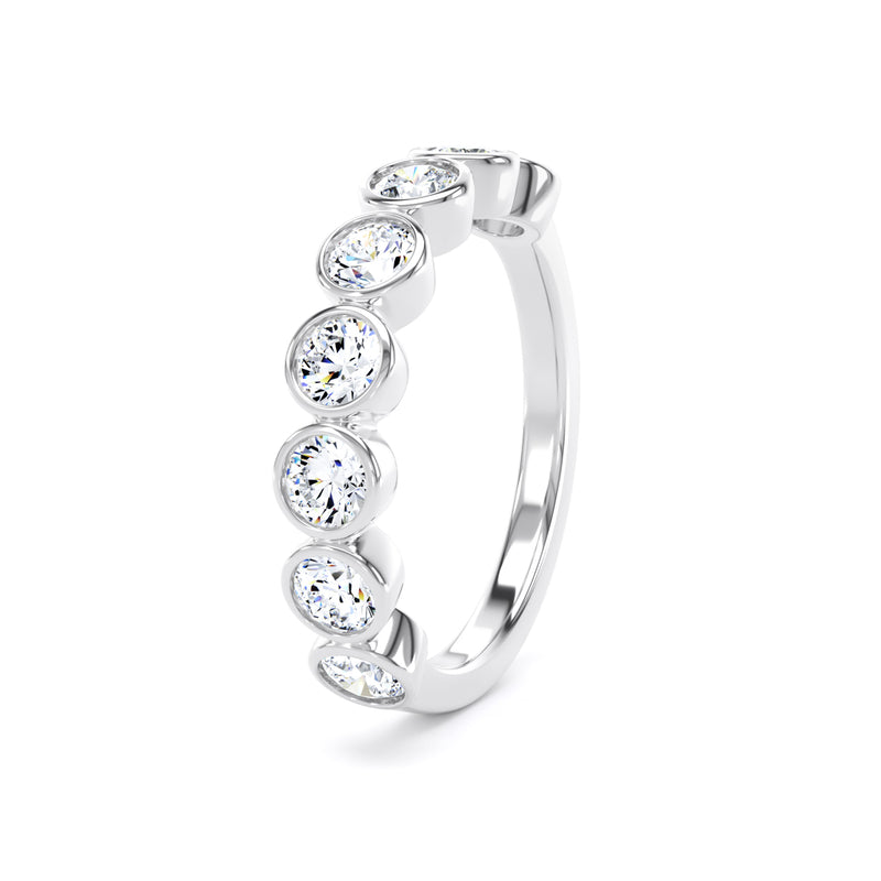 Round Brilliant - Bezel Set Multistone Band
