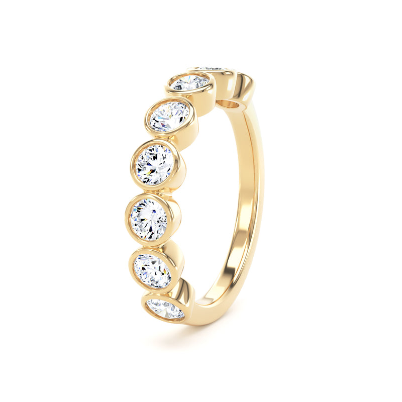 Round Brilliant - Bezel Set Multistone Band