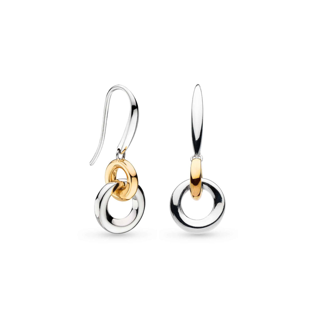 Bevel Cirque Link Golden Drop Earrings