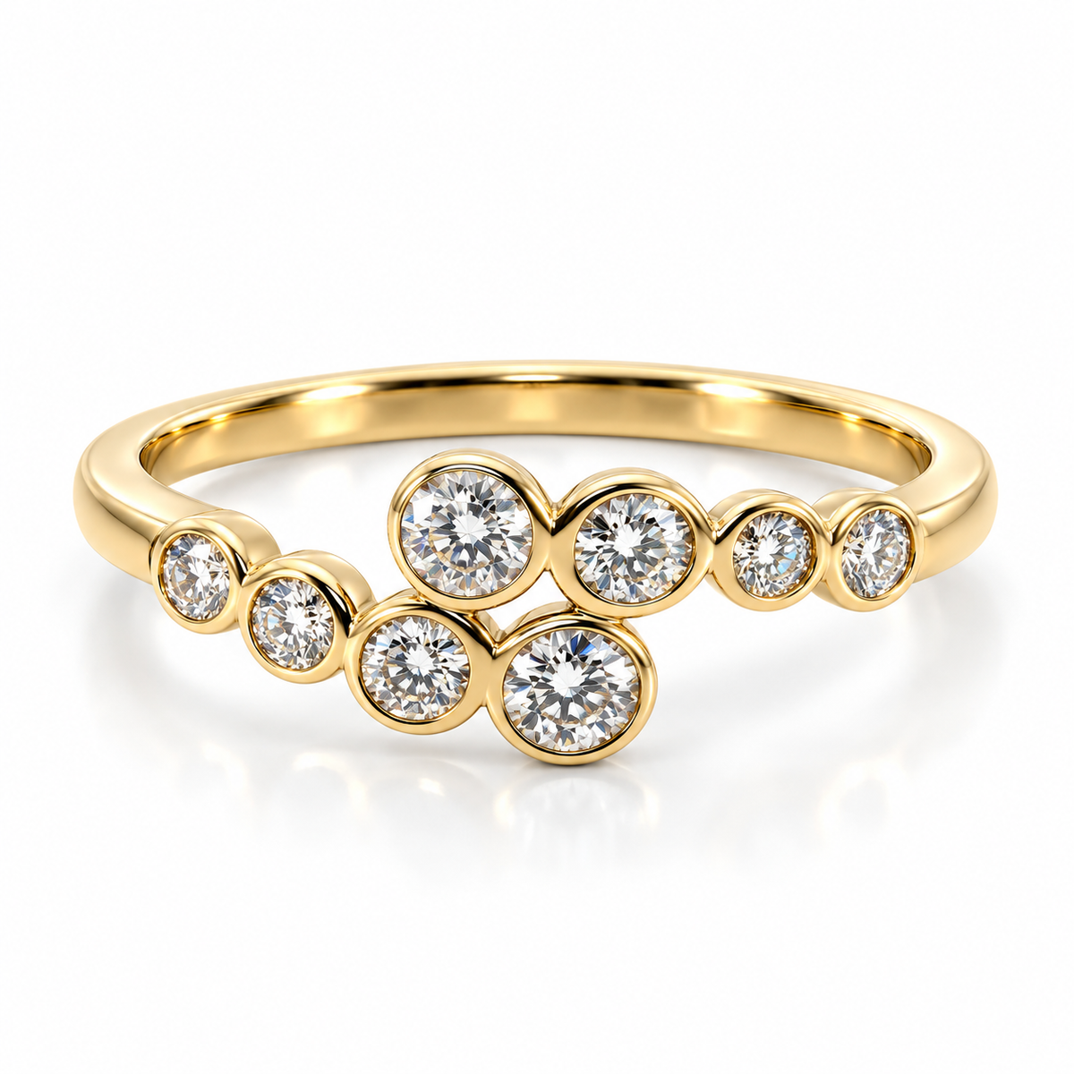 9kt Lab Grown Diamond Crossover Dress Ring