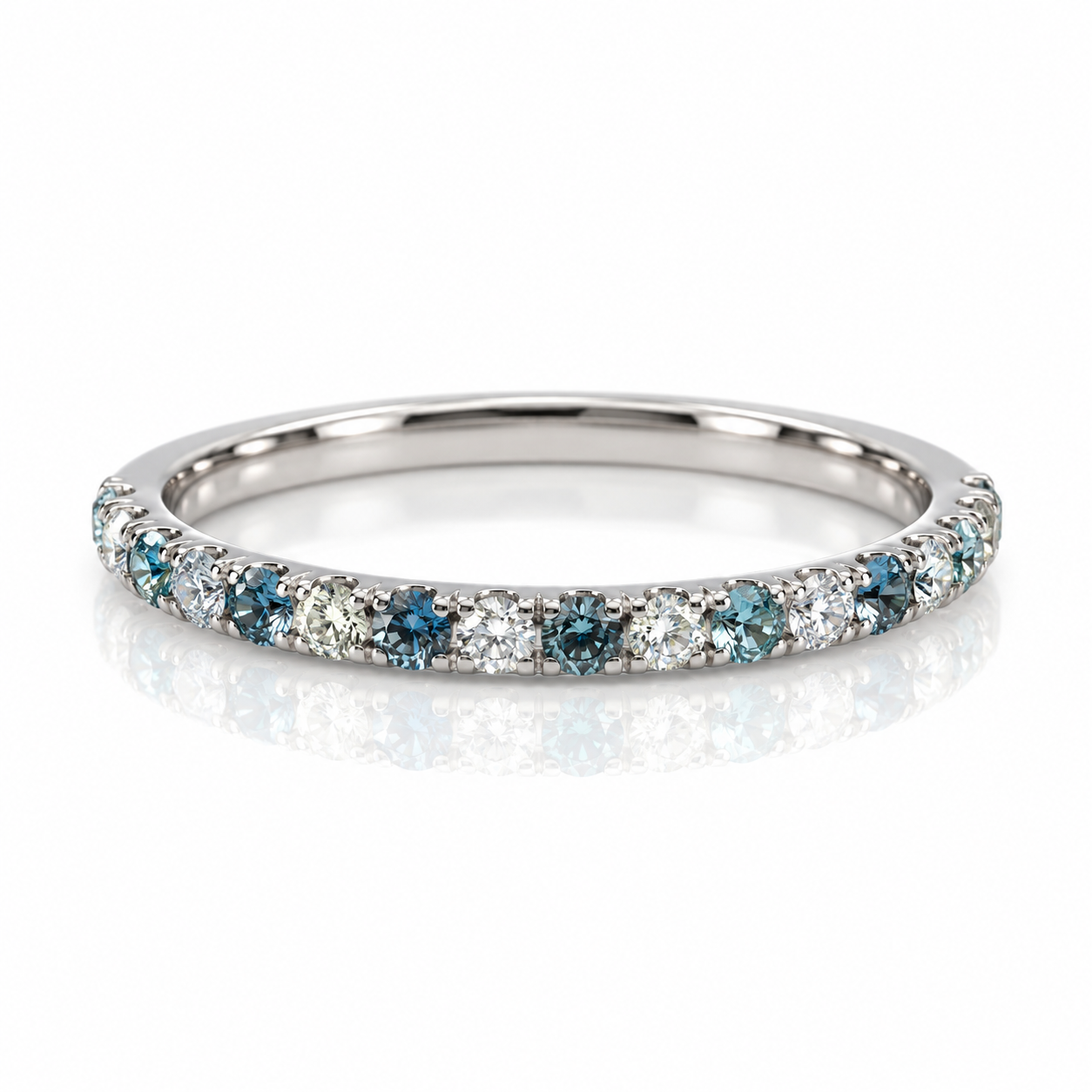9kt Blue Topaz and Diamond Band