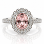 Platinum Morganite and Diamond Dress Ring