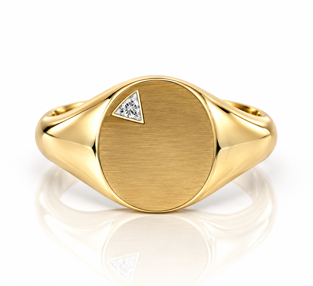 9kt Diamond Signet Ring