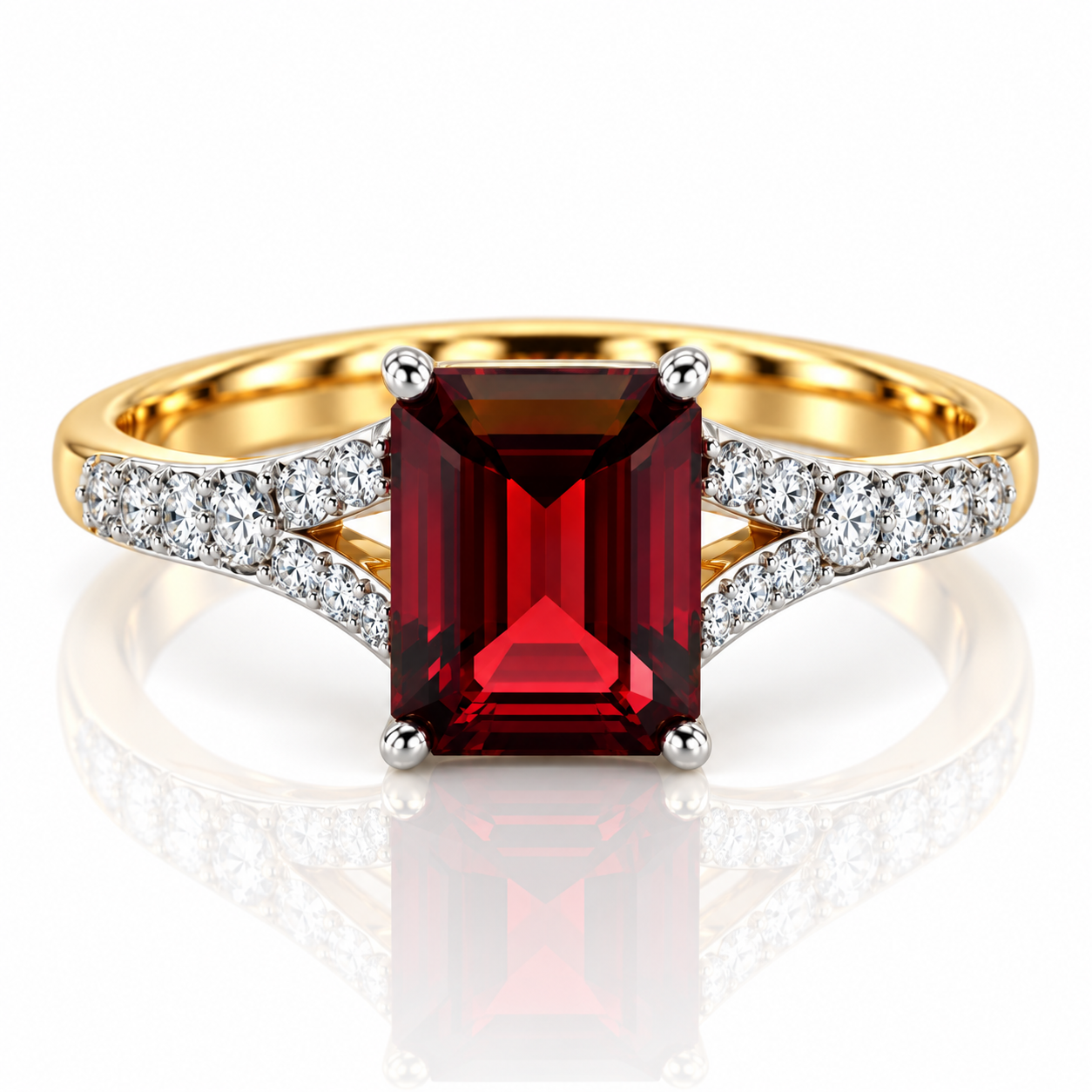 9kt Garnet and Diamond Dress Ring