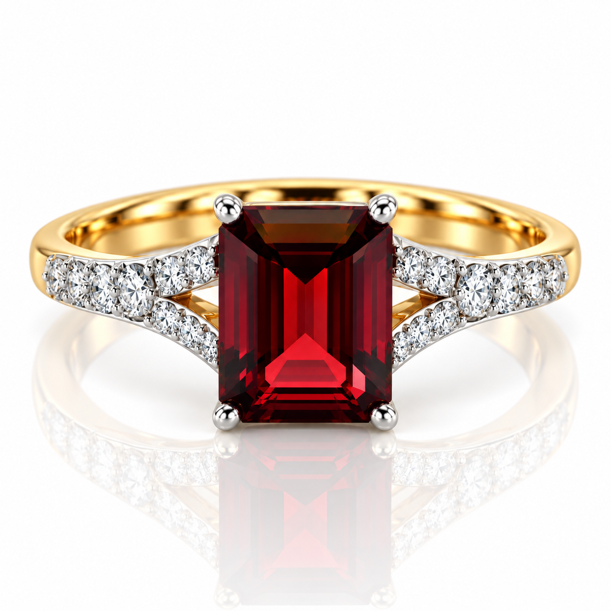 9kt Garnet and Diamond Dress Ring