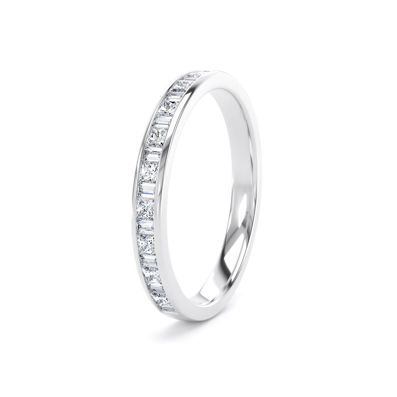 Princess Cut & Baguette Channel Set