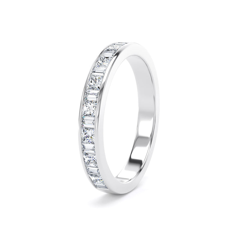 Princess Cut & Baguette Channel Set