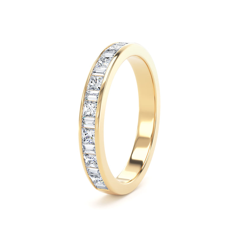 Princess Cut & Baguette Channel Set