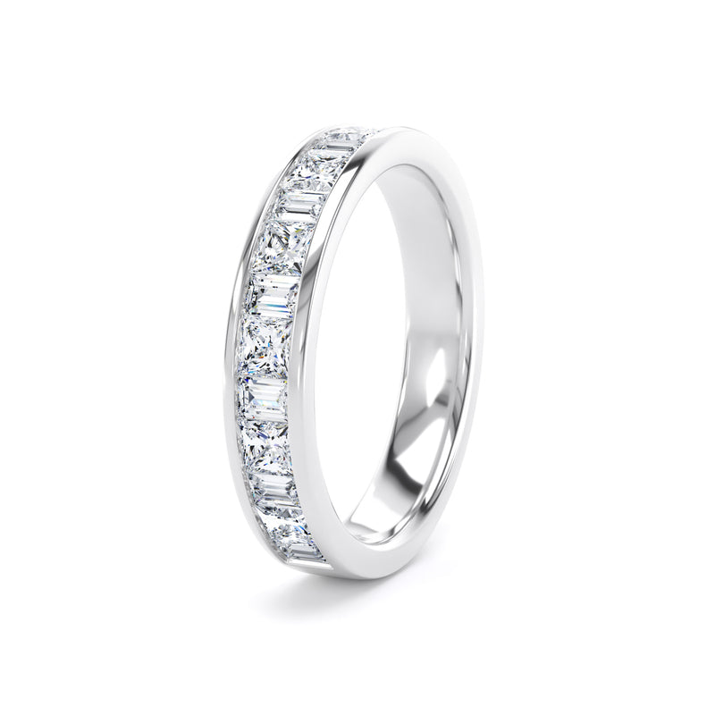 Princess Cut & Baguette Channel Set