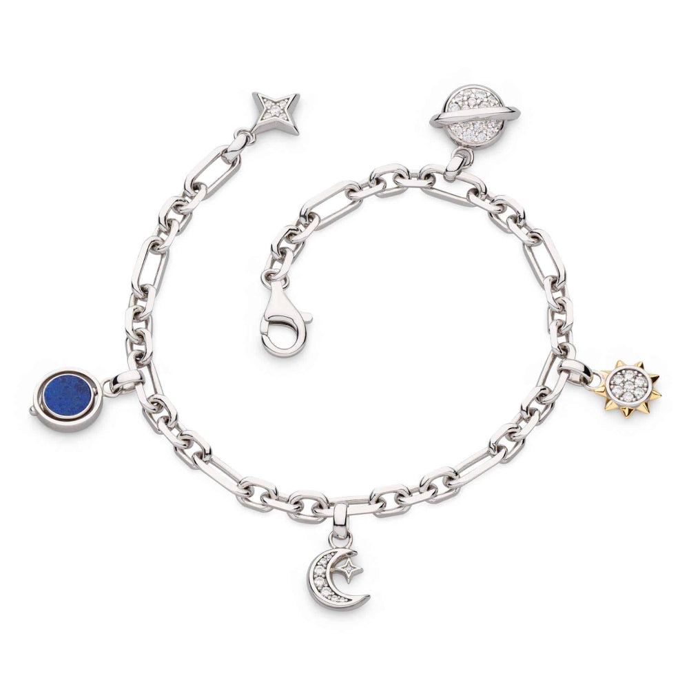 Céleste Lapis Multi Charm Figaro Bracelet