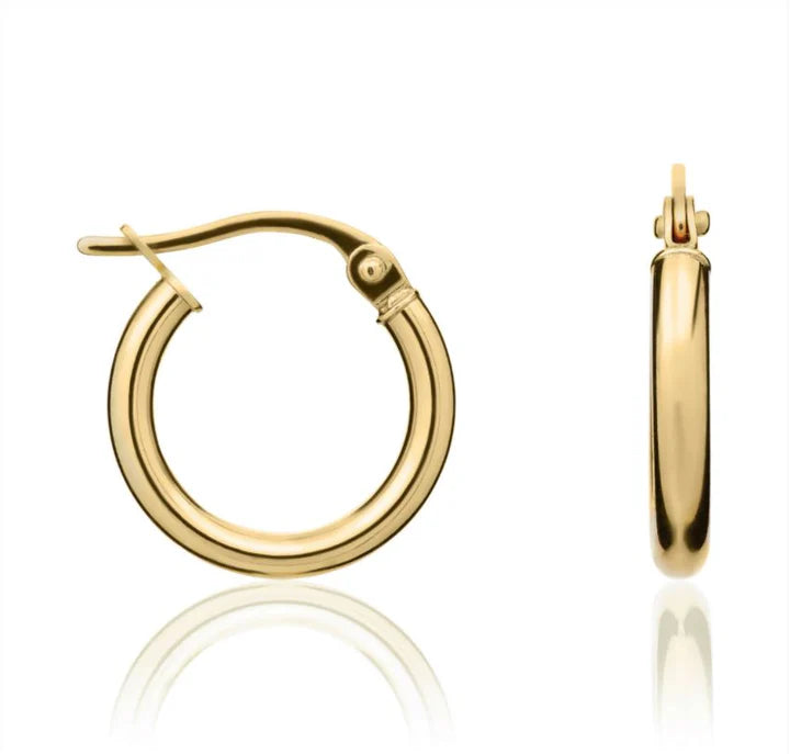 18kt Yellow Gold Round Hoop Earrings
