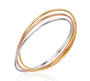 9kt Three Tone Yellow, White & Rose Gold Solid Russian Round Bangle